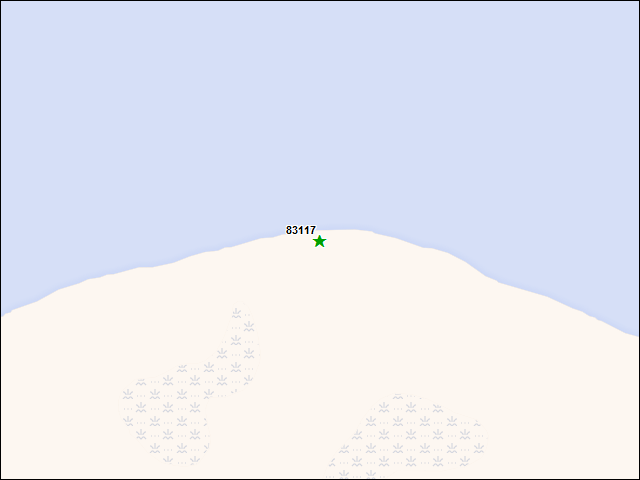 Une carte de la zone qui entoure immédiatement le bien de l'RBIF numéro 83117