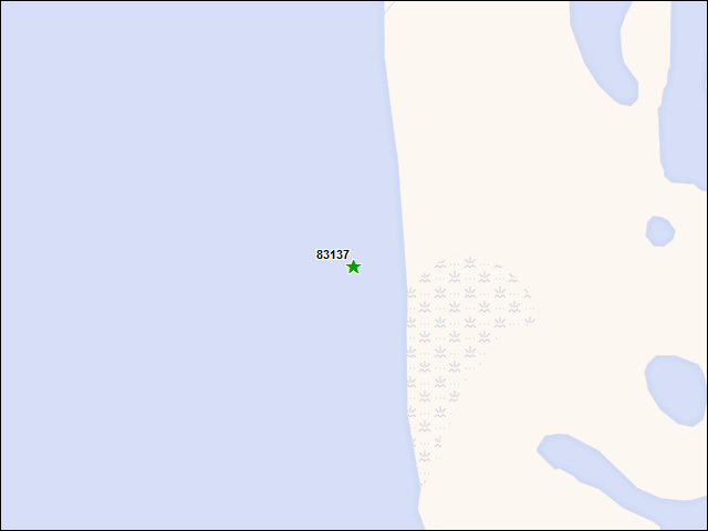 Une carte de la zone qui entoure immédiatement le bien de l'RBIF numéro 83137