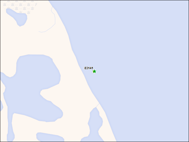 Une carte de la zone qui entoure immédiatement le bien de l'RBIF numéro 83141