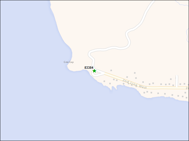 Une carte de la zone qui entoure immédiatement le bien de l'RBIF numéro 83384