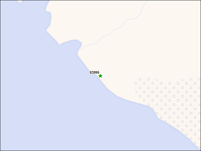 Une carte de la zone qui entoure immédiatement le bien de l'RBIF numéro 83995