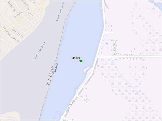 A map of the area immediately surrounding DFRP Property Number 85109