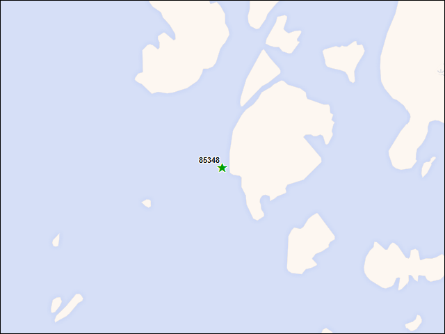 Une carte de la zone qui entoure immédiatement le bien de l'RBIF numéro 85348