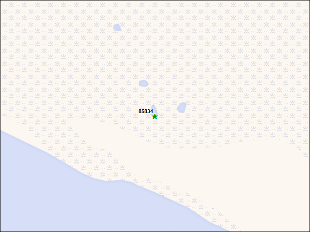 Une carte de la zone qui entoure immédiatement le bien de l'RBIF numéro 85834