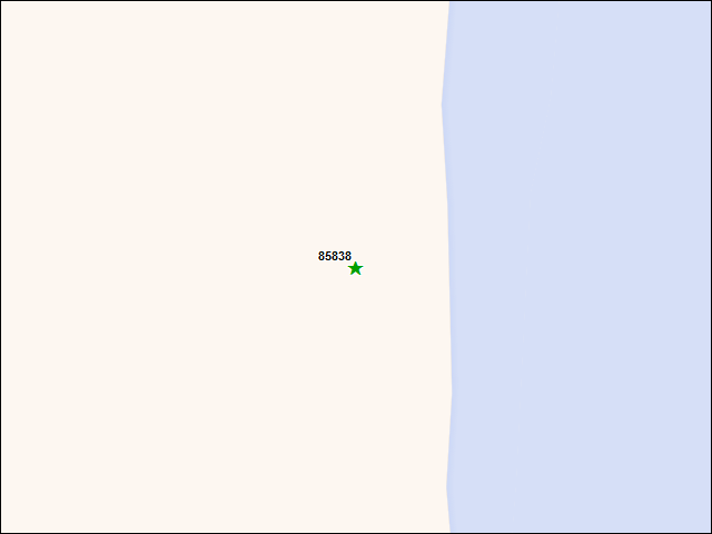 Une carte de la zone qui entoure immédiatement le bien de l'RBIF numéro 85838