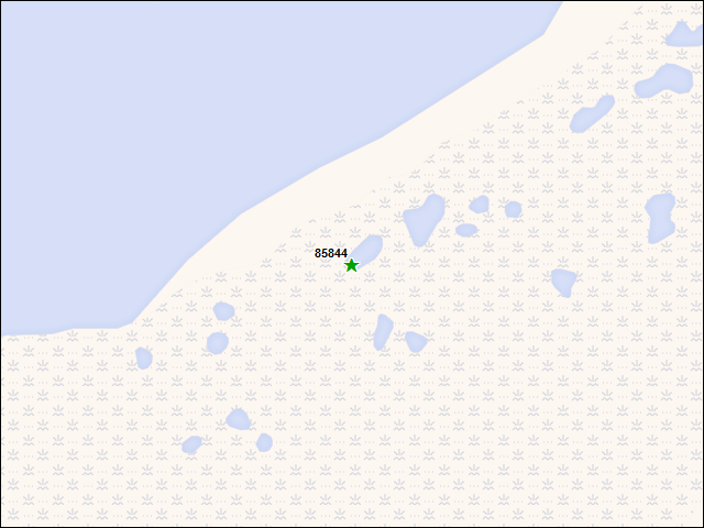 Une carte de la zone qui entoure immédiatement le bien de l'RBIF numéro 85844