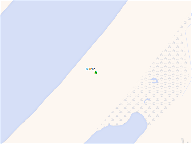 Une carte de la zone qui entoure immédiatement le bien de l'RBIF numéro 86012