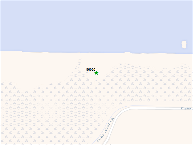 A map of the area immediately surrounding DFRP Property Number 86020