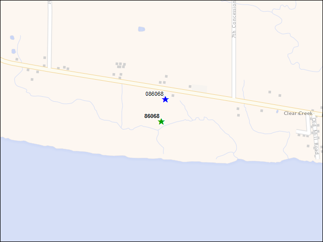 A map of the area immediately surrounding DFRP Property Number 86068