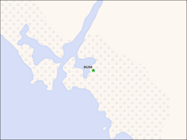 Une carte de la zone qui entoure immédiatement le bien de l'RBIF numéro 86268