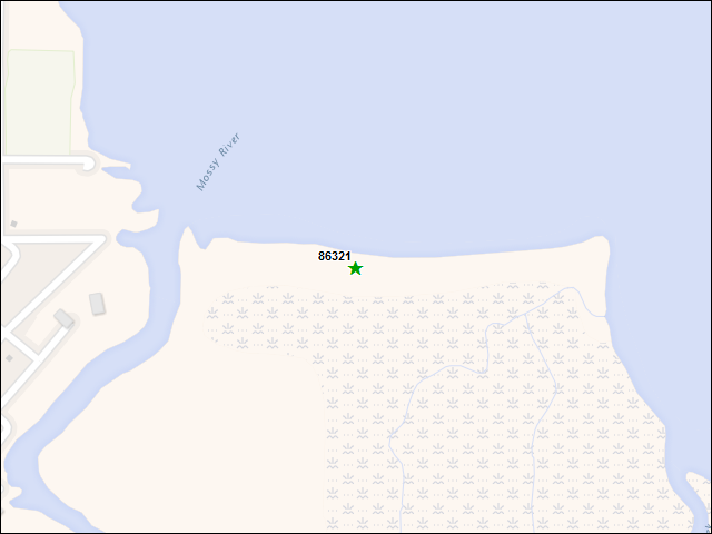 A map of the area immediately surrounding DFRP Property Number 86321