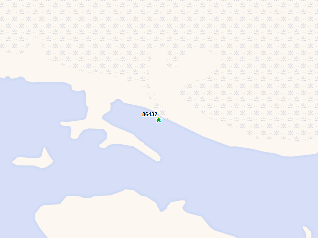 Une carte de la zone qui entoure immédiatement le bien de l'RBIF numéro 86432