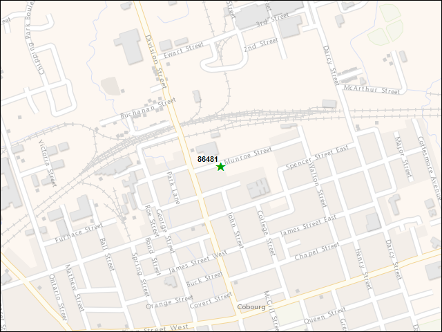 A map of the area immediately surrounding DFRP Property Number 86481