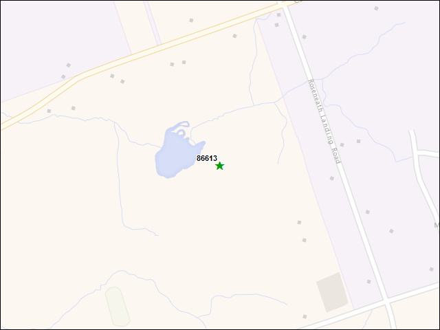 Une carte de la zone qui entoure immédiatement le bien de l'RBIF numéro 86613