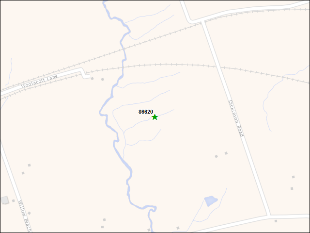 A map of the area immediately surrounding DFRP Property Number 86620