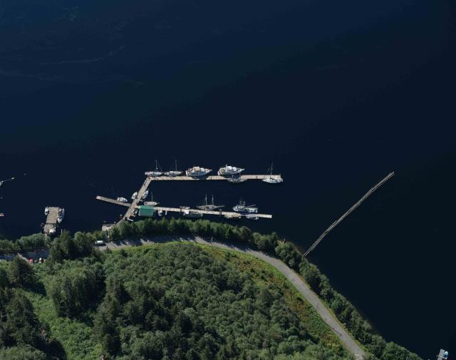 Aerial images of Small Craft Harbours Ocean Falls British Columbia