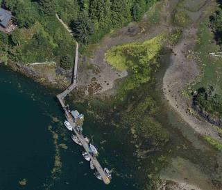 Aerial images of Small Craft Harbour's Ucluelet East, British Columbia