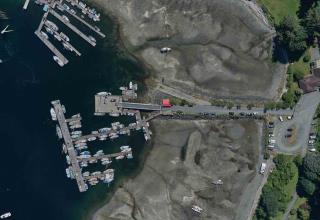 Images aériennes des ports pour petits bateaux Heriot Bay, Colombie-Britannique