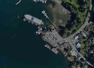 Image aérienne Fulford, port pour petits bateaux (Colombie-Britannique)