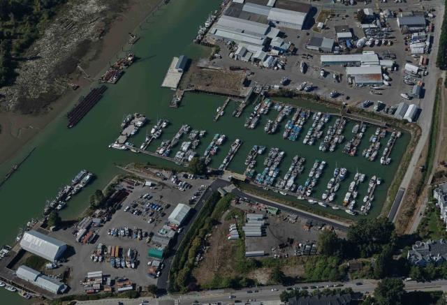 Aerial images of Small Craft Harbour's Steveston Paramount, British Columbia
