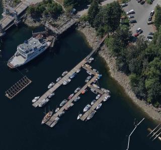 Aerial images of Small Craft Harbours Saltery Bay, British Columbia