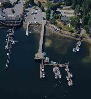 Aerial images of Small Craft Harbours Porpoise Bay, British Columbia