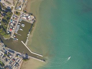 Aerial of Port Dover - Commercial Fishing Facility Small Craft Harbour