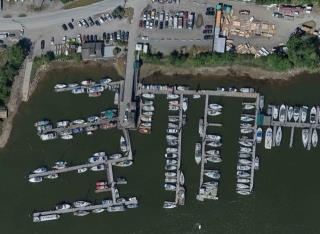 Aerial images of Small Craft Harbour's Squamish, British Columbia