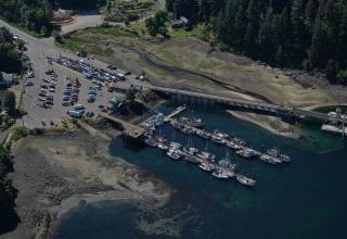 Aerial images of Small Craft Harbours Quathiaski, British Columbia