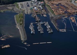 Aerial images of Small Craft Harbours Ladysmith, British Columbia