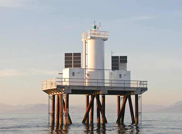 A photograph of the Sand Heads Marine Navigation Light in Richmond, British Columbia (Property Number 16829)