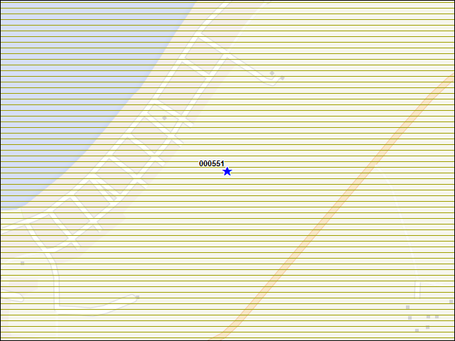 Une carte de la zone qui entoure immédiatement le bâtiment numéro 000551