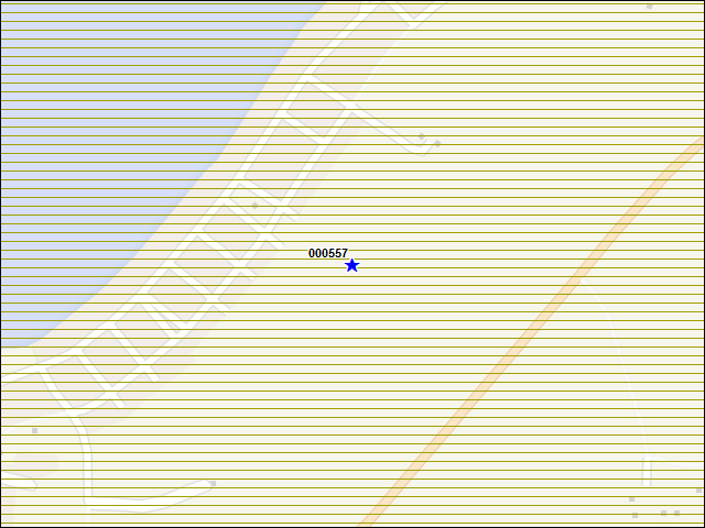 Une carte de la zone qui entoure immédiatement le bâtiment numéro 000557
