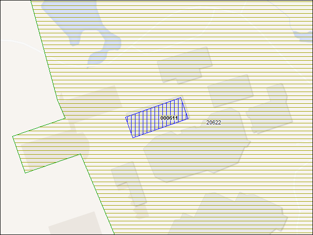 Une carte de la zone qui entoure immédiatement le bâtiment numéro 000611
