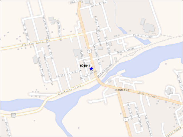 A map of the area immediately surrounding building number 001944