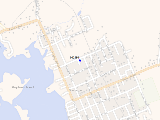 A map of the area immediately surrounding building number 002350
