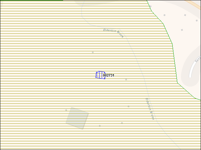 A map of the area immediately surrounding building number 002731