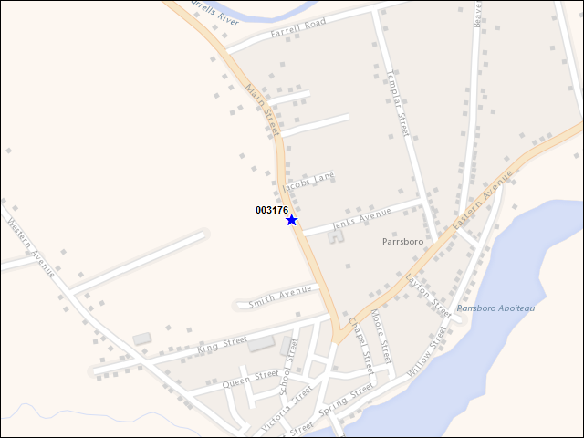 A map of the area immediately surrounding building number 003176