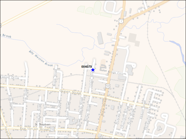 A map of the area immediately surrounding building number 004079