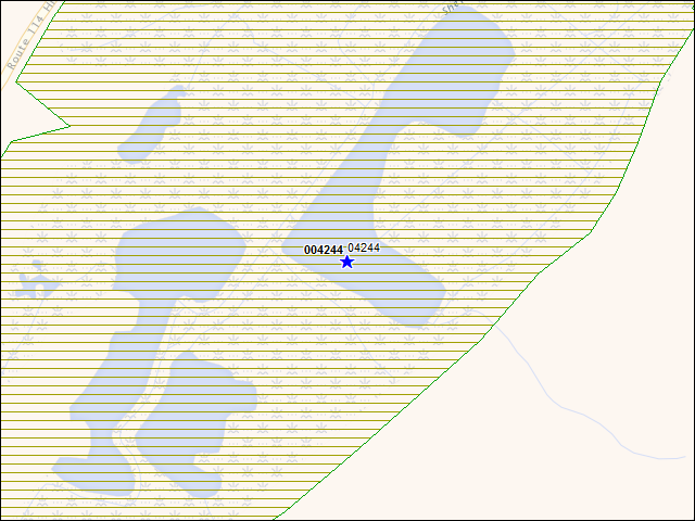 A map of the area immediately surrounding building number 004244