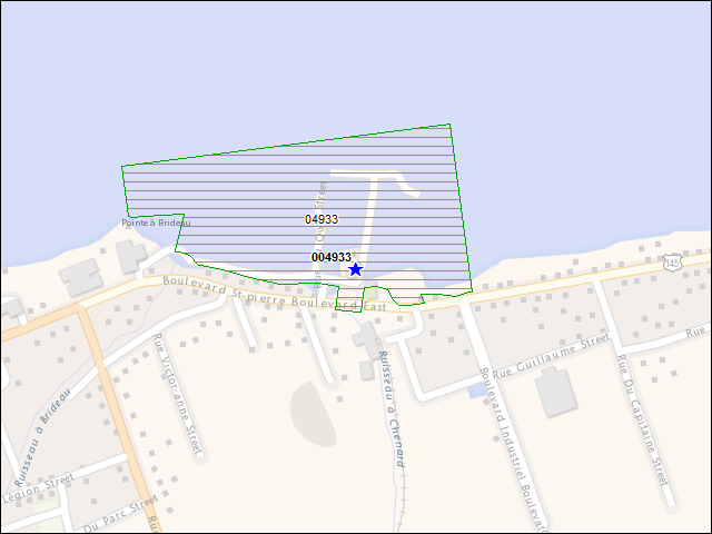 A map of the area immediately surrounding building number 004933