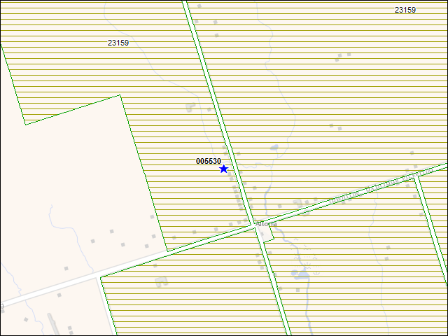 Une carte de la zone qui entoure immédiatement le bâtiment numéro 005530