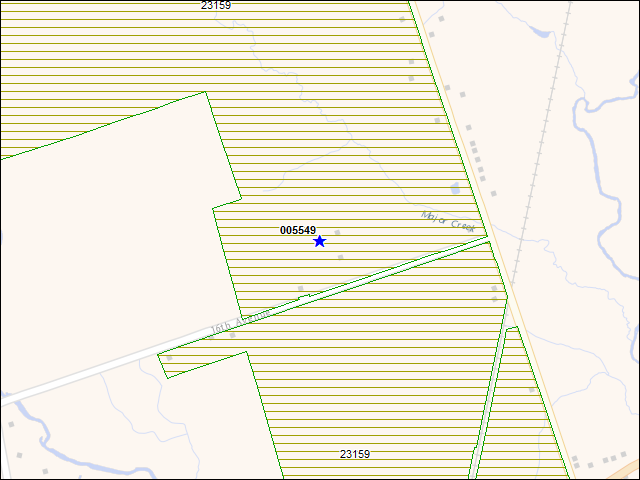Une carte de la zone qui entoure immédiatement le bâtiment numéro 005549