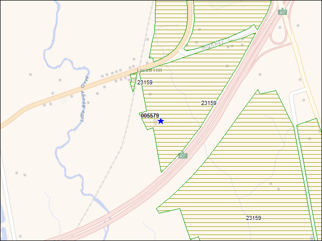A map of the area immediately surrounding building number 005579
