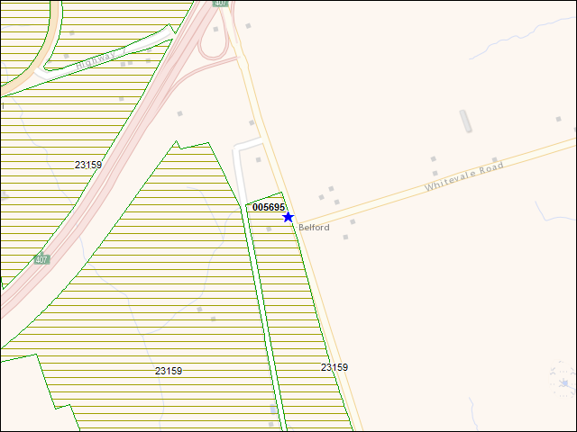 A map of the area immediately surrounding building number 005695