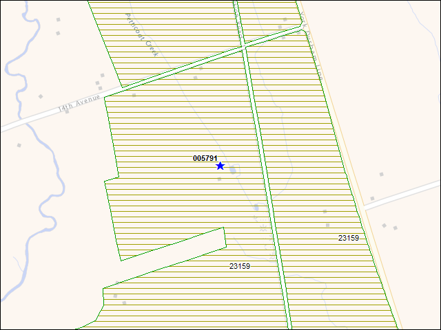 Une carte de la zone qui entoure immédiatement le bâtiment numéro 005791