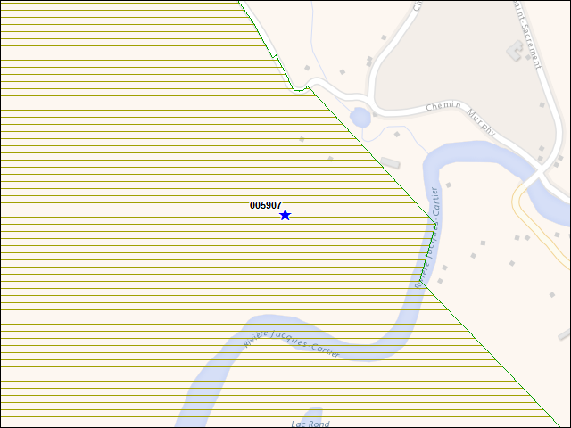 A map of the area immediately surrounding building number 005907