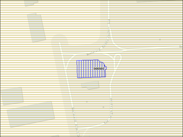 A map of the area immediately surrounding building number 006985
