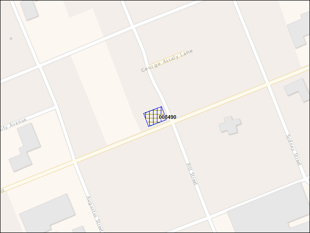 A map of the area immediately surrounding building number 008490