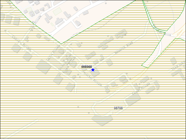 A map of the area immediately surrounding building number 008568